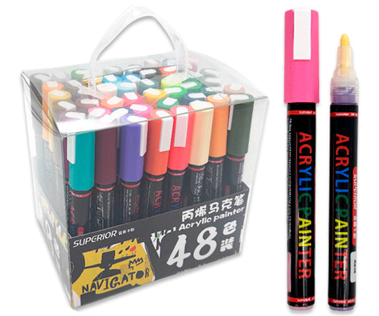 Lot de 48 Marqueurs Peinture Acrylique – Couleurs Vives & Durables beaux-arts prix tunisie