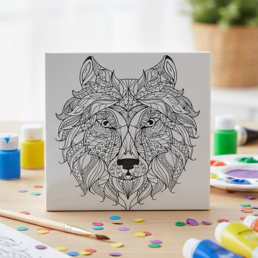 Châssis Mandala 30×30 à Colorier – Toiles Artistiques