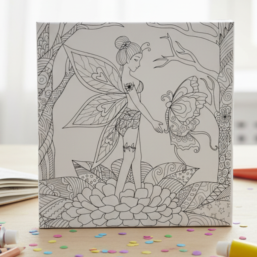 Châssis Mandala 30×30 à Colorier – Toiles Artistiques