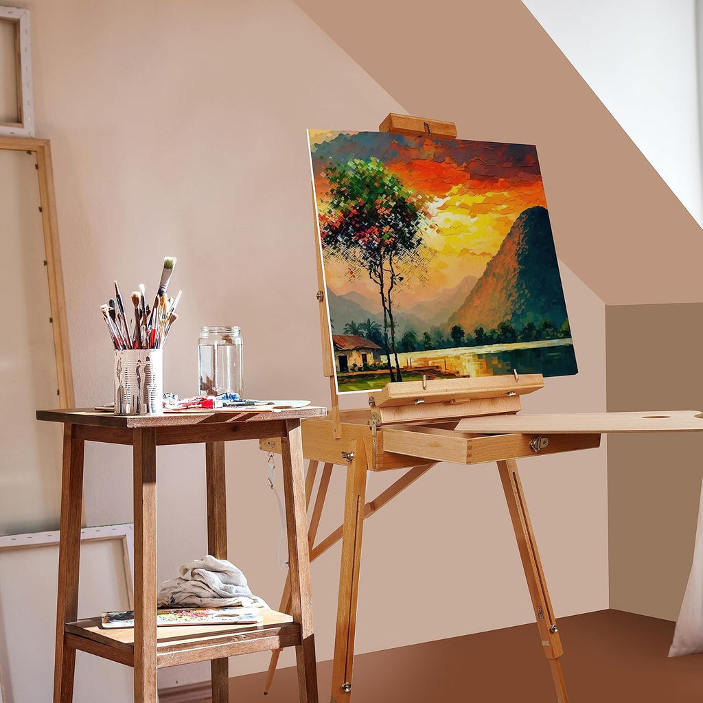 Chevalet de Peintre Luxe avec Boîte Intégrée – Réglable & Portable beaux-arts prix tunisie