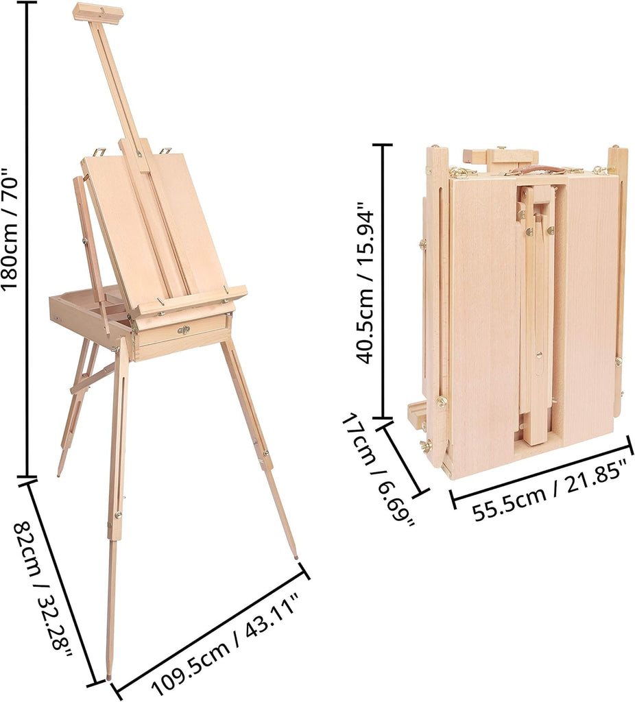 Chevalet de Peintre Luxe avec Boîte Intégrée – Réglable & Portable beaux-arts prix tunisie