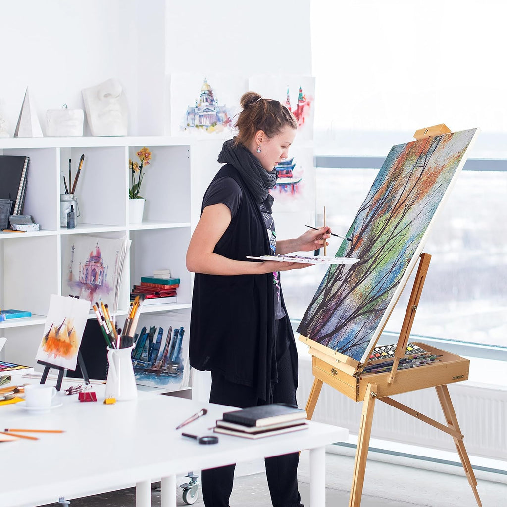 Chevalet de Peintre Luxe avec Boîte Intégrée – Réglable & Portable beaux-arts prix tunisie