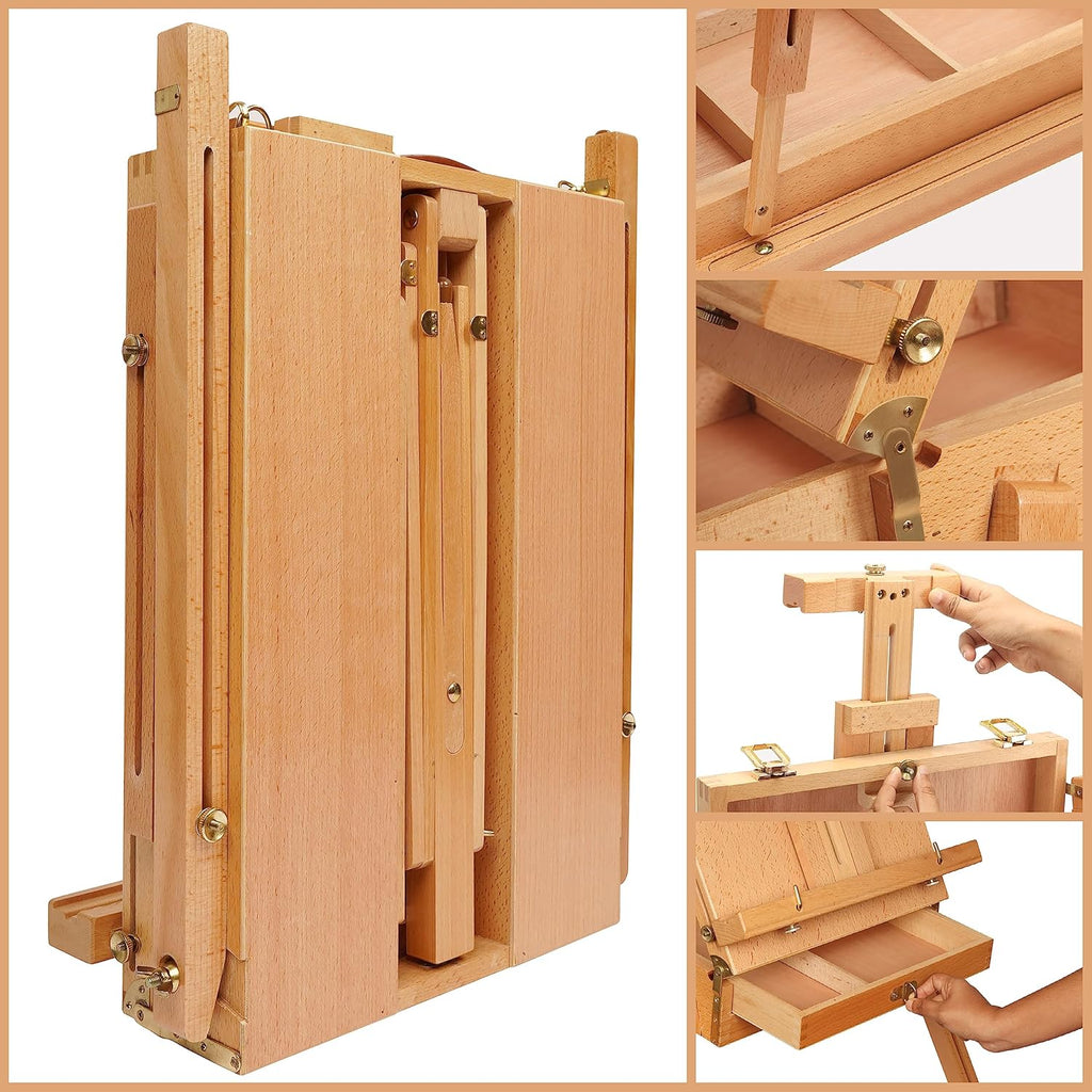 Chevalet de Peintre Luxe avec Boîte Intégrée – Réglable & Portable beaux-arts prix tunisie