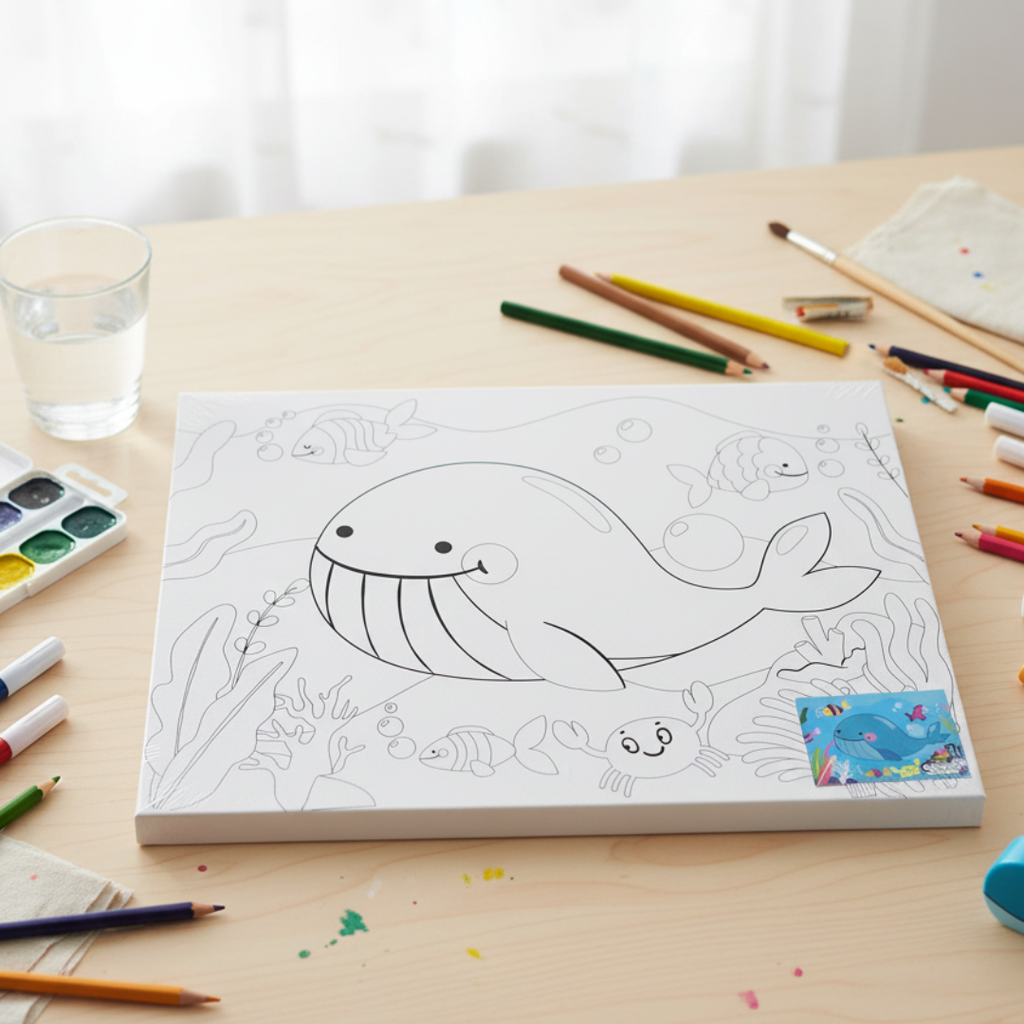 Ensemble de Peinture pour Enfants 40×30 – Toile à Colorier