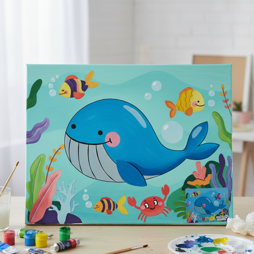 Ensemble de Peinture pour Enfants 40×30 – Toile à Colorier