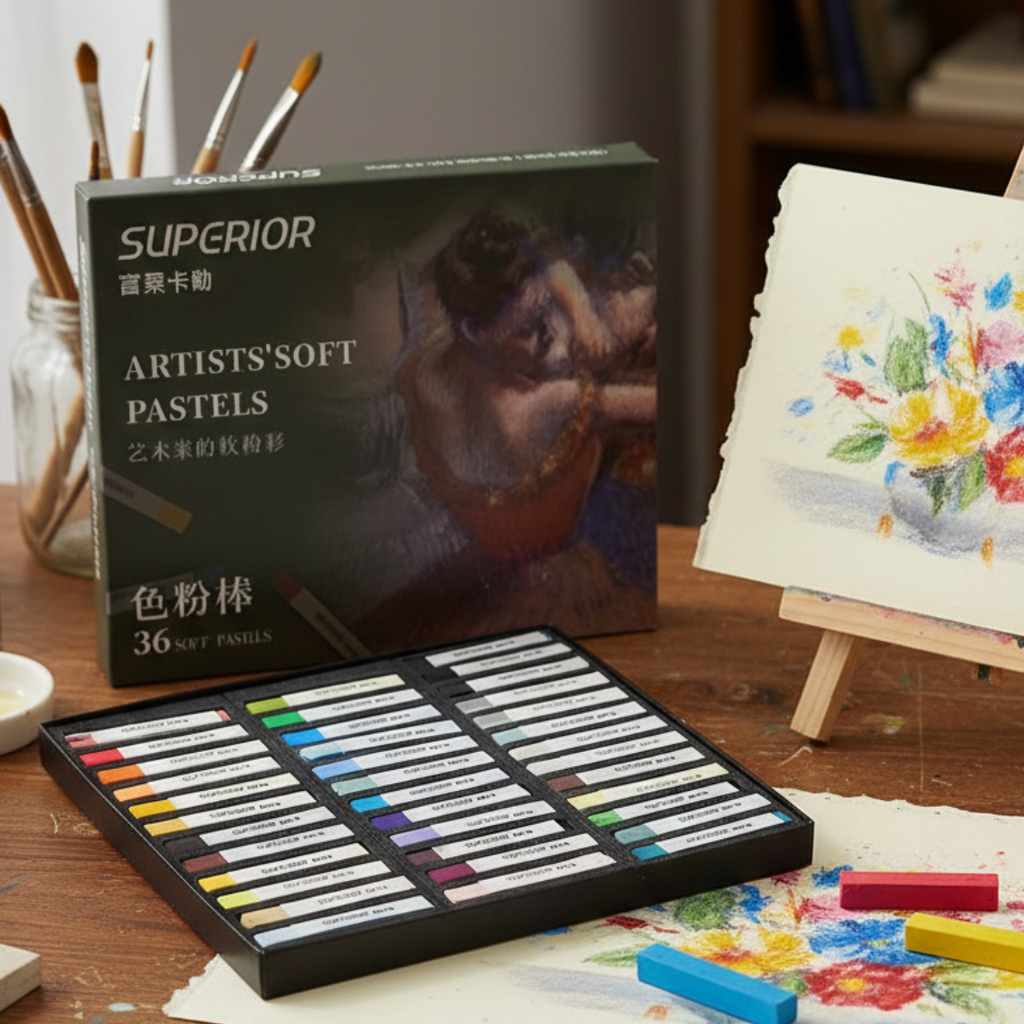 Set de 36 Pastels Secs Superior – Couleurs Intenses & Douces beaux-arts prix tunisie