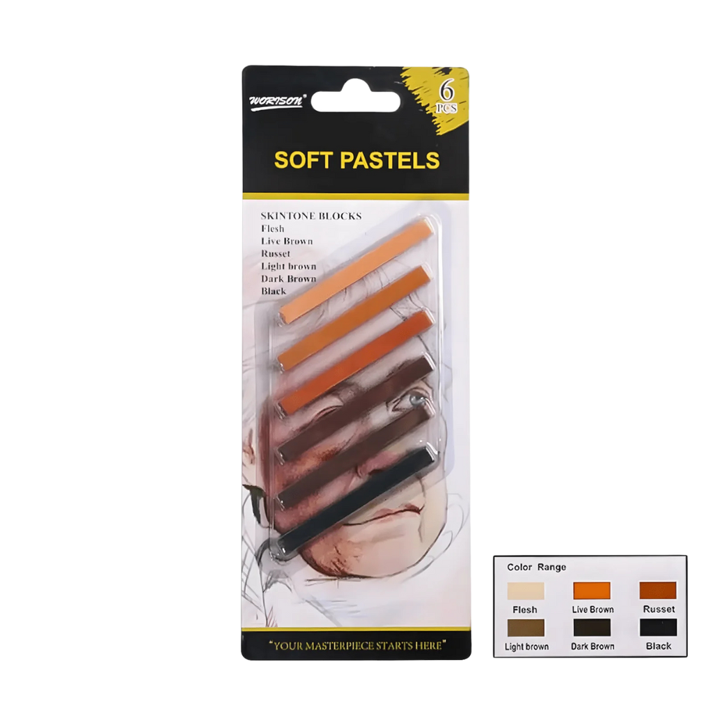 Set de 6 Pastels Doux Tons Peau – Worison | Skintone Soft Pastels beaux-arts prix tunisie