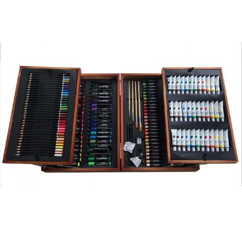 Valise Artiste Complète en Bois – 174 Pièces | Kit de Peinture Professionnel beaux-arts prix tunisie
