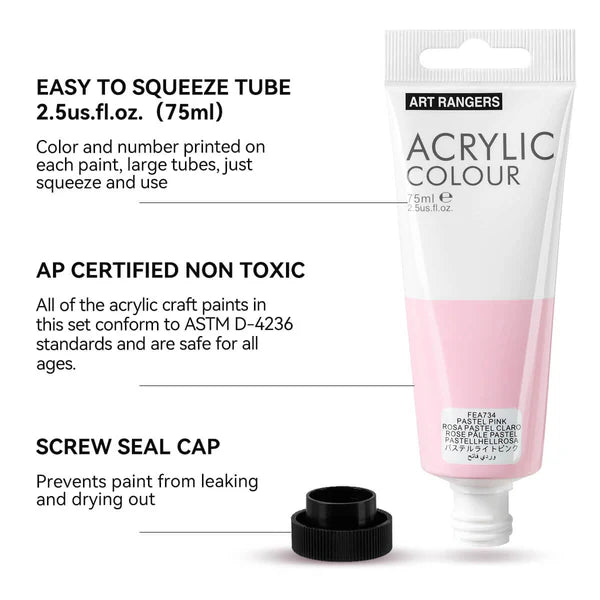 6 Tubes Acrylique Pastel 75ml ART RANGERS beaux-arts prix tunisie