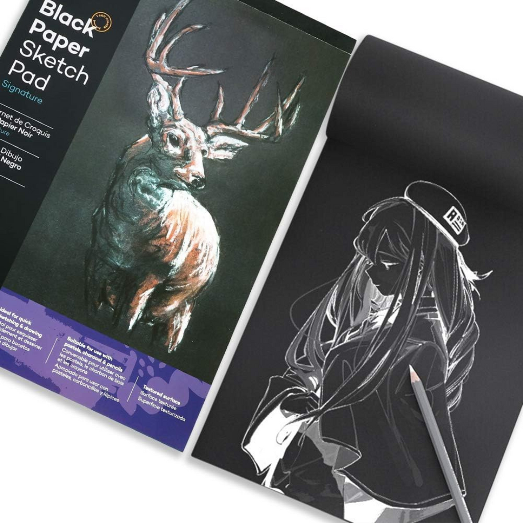 Carnet de Dessin Noir A4 – Papier épais 25 feuilles beaux-arts prix tunisie