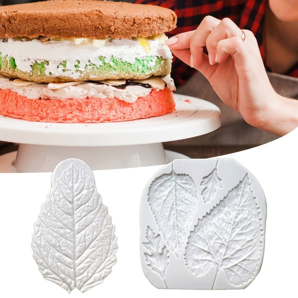 Ensemble de 2 moules à feuilles en silicone 3D - Ref CK50- 1938 beaux-arts prix tunisie