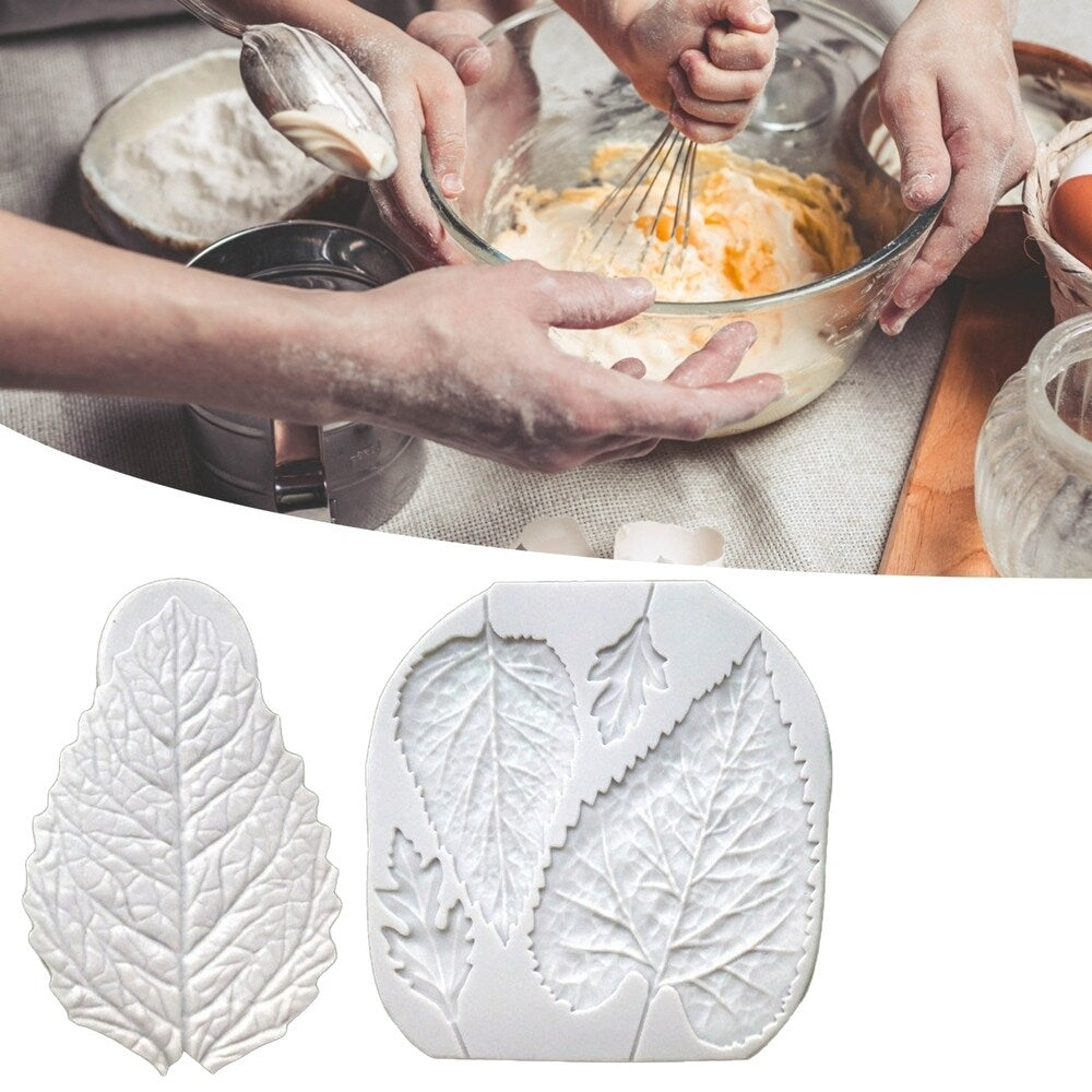 Ensemble de 2 moules à feuilles en silicone 3D - Ref CK50- 1938 beaux-arts prix tunisie