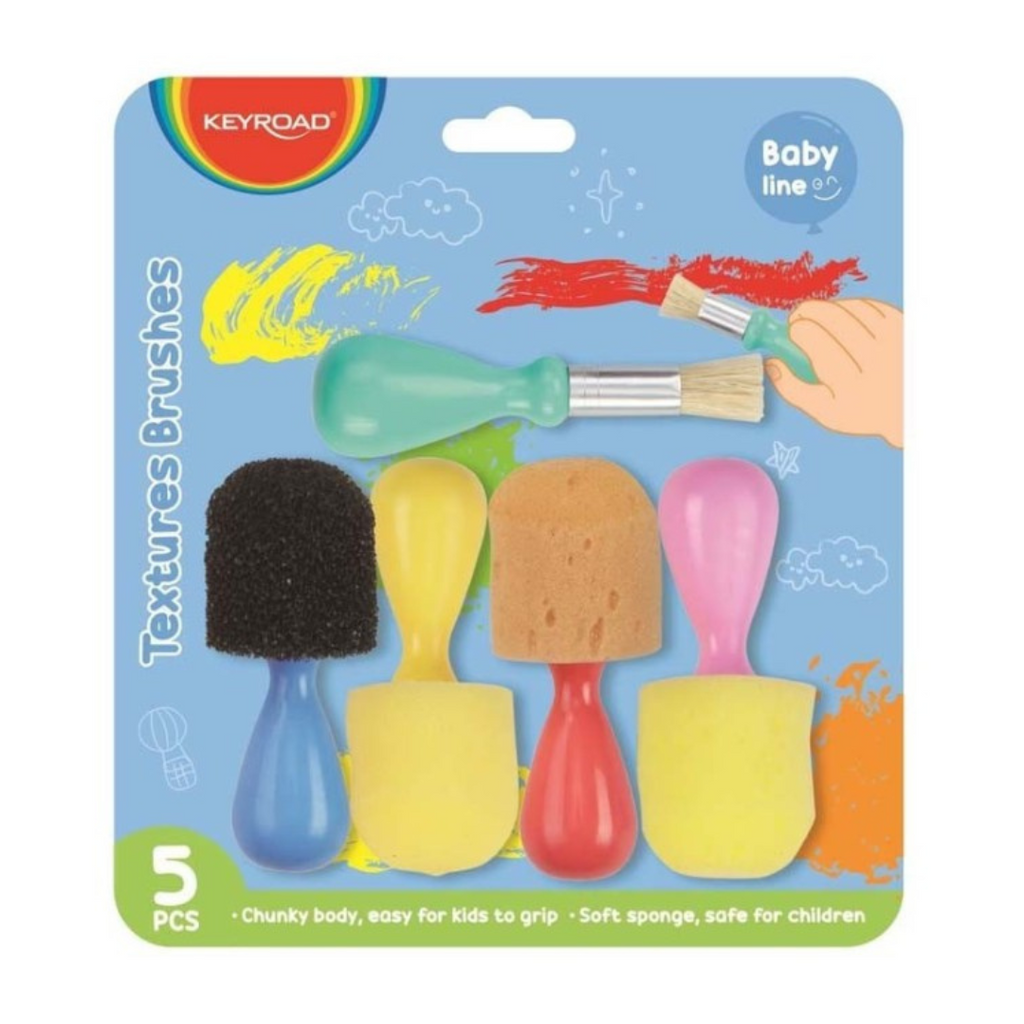Ensemble de 5 pinceaux à texture éponge Keyroad🎨 beaux-arts prix tunisie