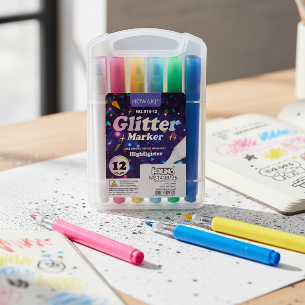 Gliter Marker - Pack de 12 beaux-arts prix tunisie