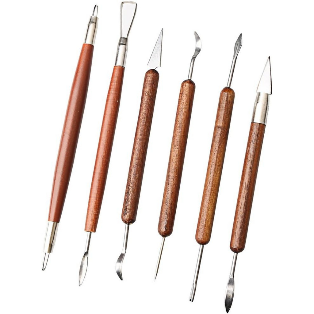 Lot de 6 Outils de Sculpture d’Argile – Poignée en Bois Double Face beaux-arts prix tunisie