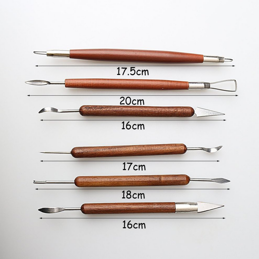 Lot de 6 Outils de Sculpture d’Argile – Poignée en Bois Double Face beaux-arts prix tunisie