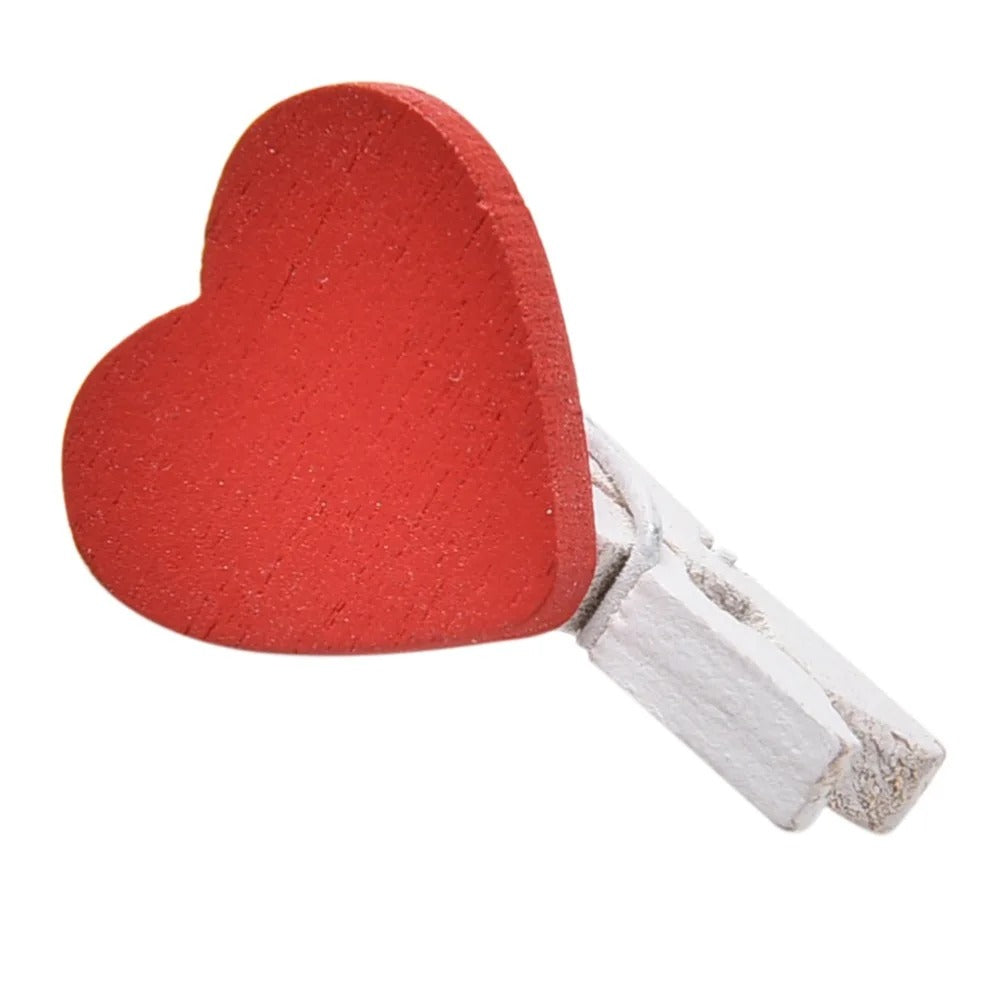 Lot de pinces en bois colorées en forme de cœur beaux-arts prix tunisie