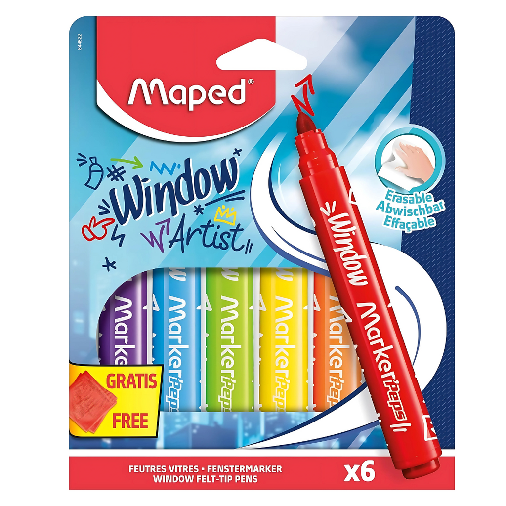 🖊️ Maped Marker'Peps Window – 6 Marqueurs ✨ beaux-arts prix tunisie