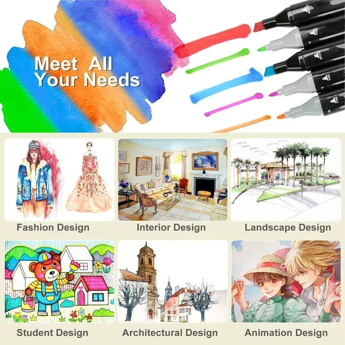 Marqueurs 80 Couleurs à Double Pointe beaux-arts prix tunisie