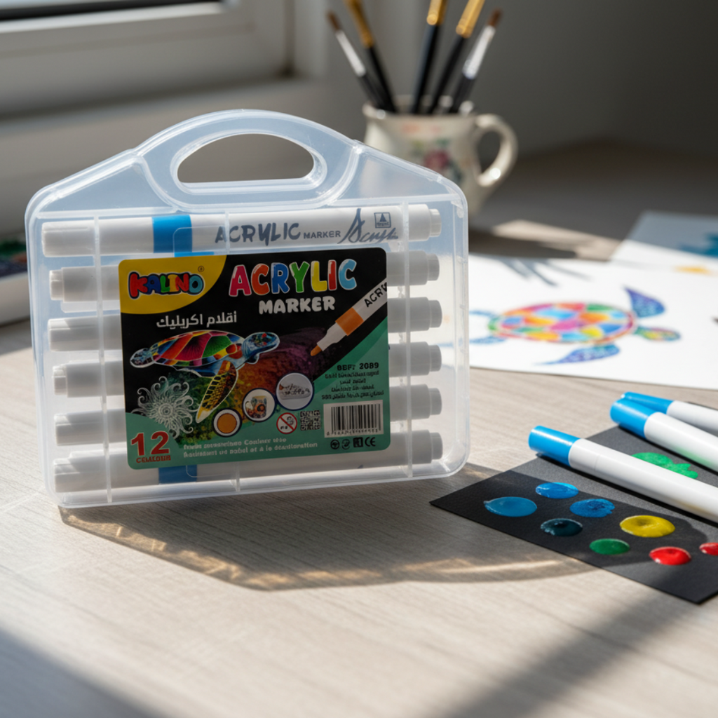 Marqueurs Acryliques - Lot de 12 Couleurs Vives beaux-arts prix tunisie