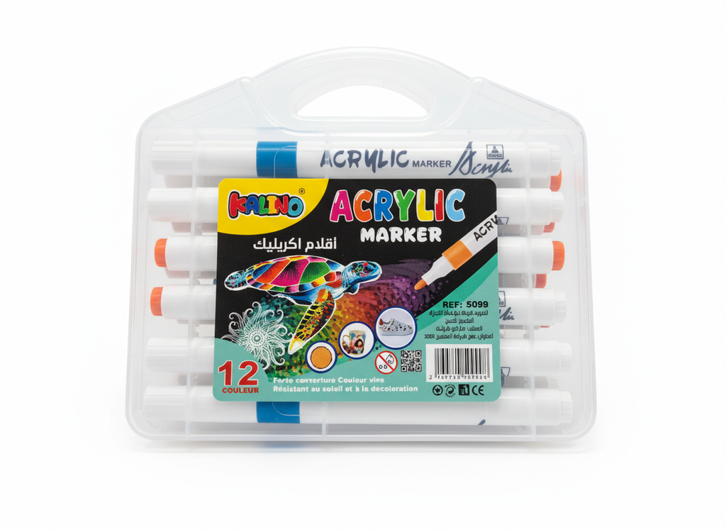 Marqueurs Acryliques - Lot de 12 Couleurs Vives beaux-arts prix tunisie
