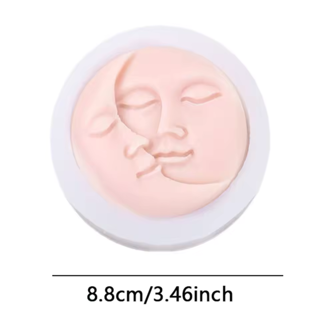 Moule en silicone pour bougie visage lune et soleil - Ref CK10-117 beaux-arts prix tunisie