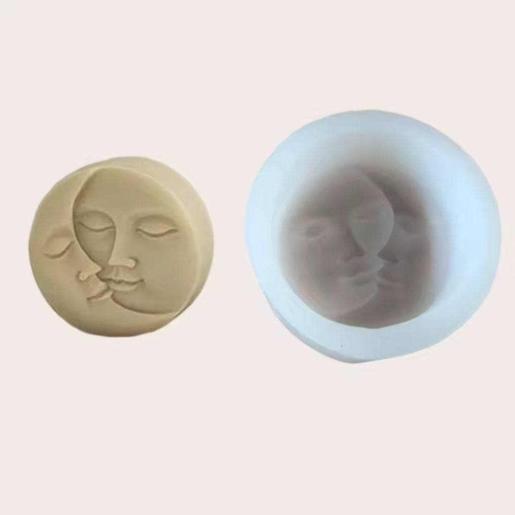 Moule en silicone pour bougie visage lune et soleil - Ref CK10-117 beaux-arts prix tunisie