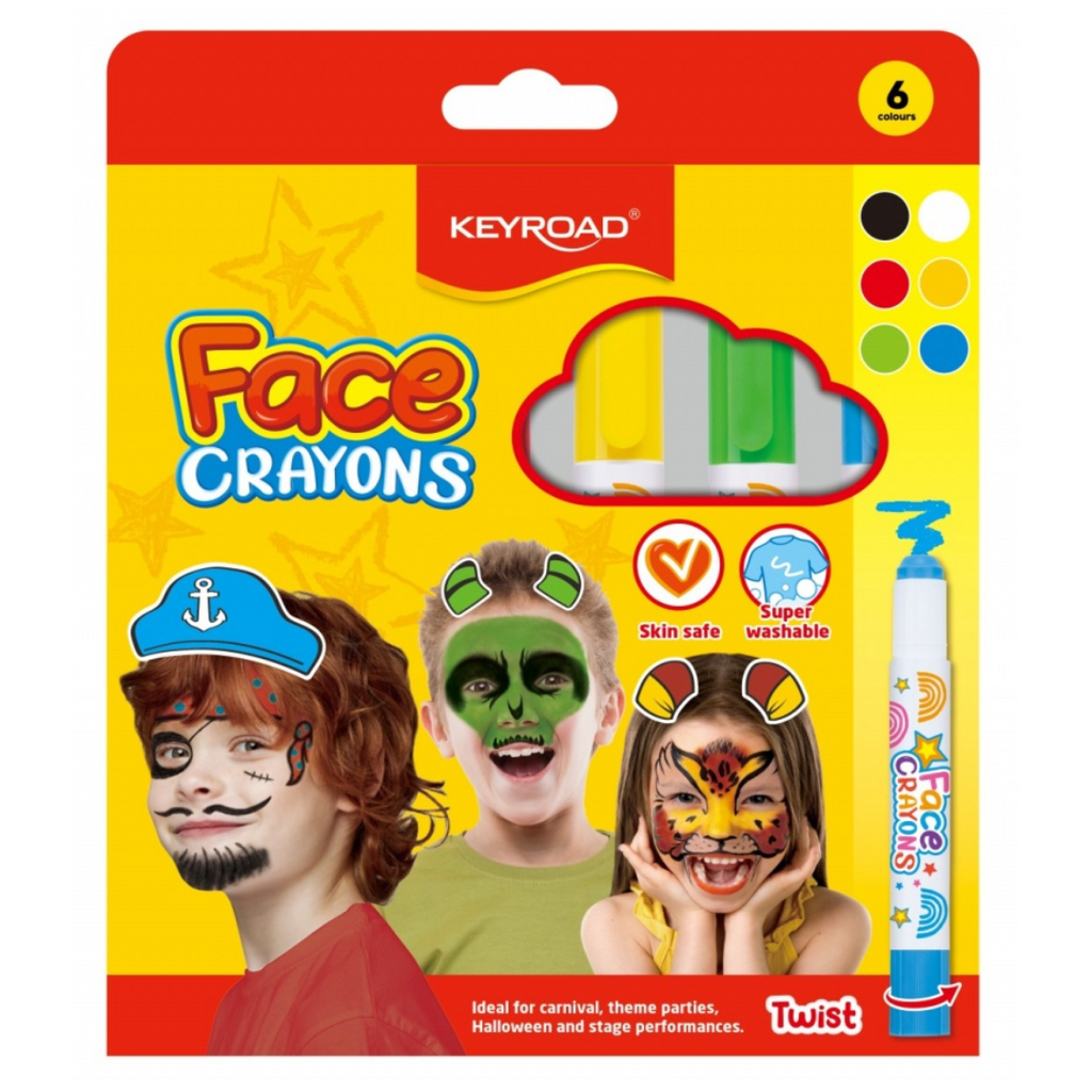 Peintures pour le visage à la cire Keyroad - Boîte de 6 couleurs beaux-arts prix tunisie