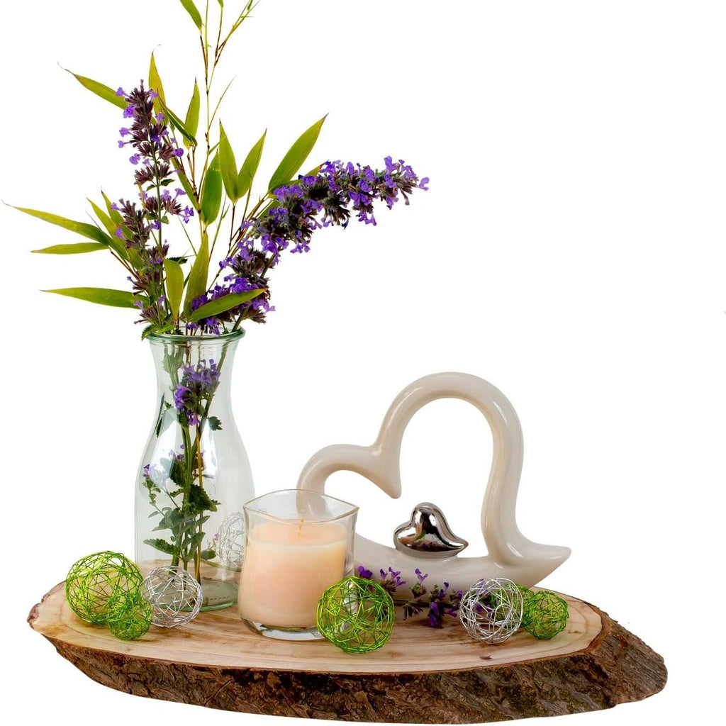 Plateau 28 CM de tranche d'ornement rustique en dalles de bois naturel barky Réf 23403 beaux-arts prix tunisie