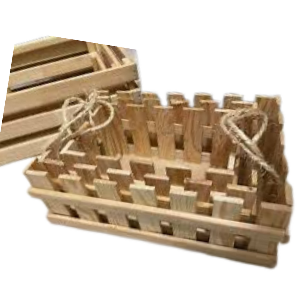 Série de 3 corbeilles en bois Réf A_077 beaux-arts prix tunisie