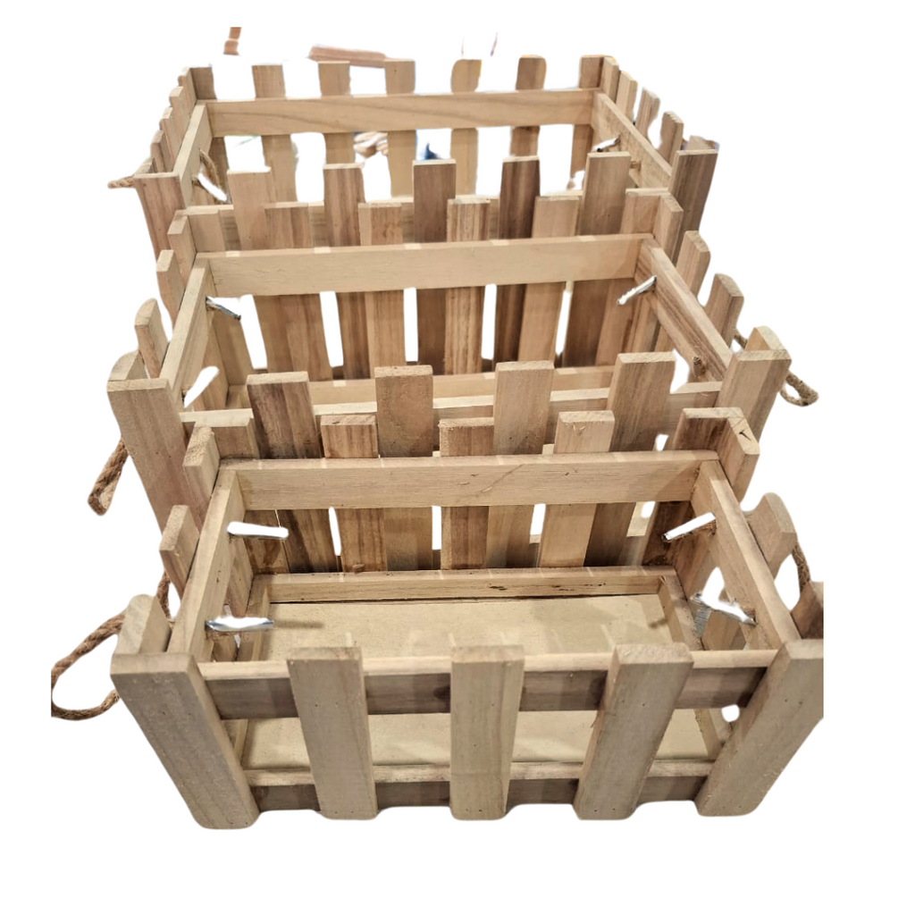 Série de 3 corbeilles en bois Réf A_077 beaux-arts prix tunisie