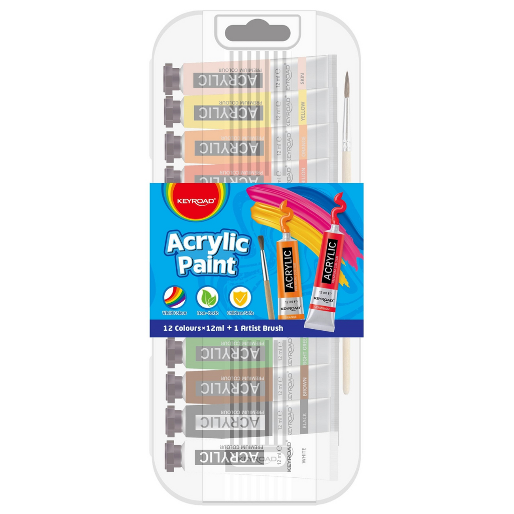 Set de peinture acrylique Keyroad, 12 couleurs, 12 ml beaux-arts prix tunisie