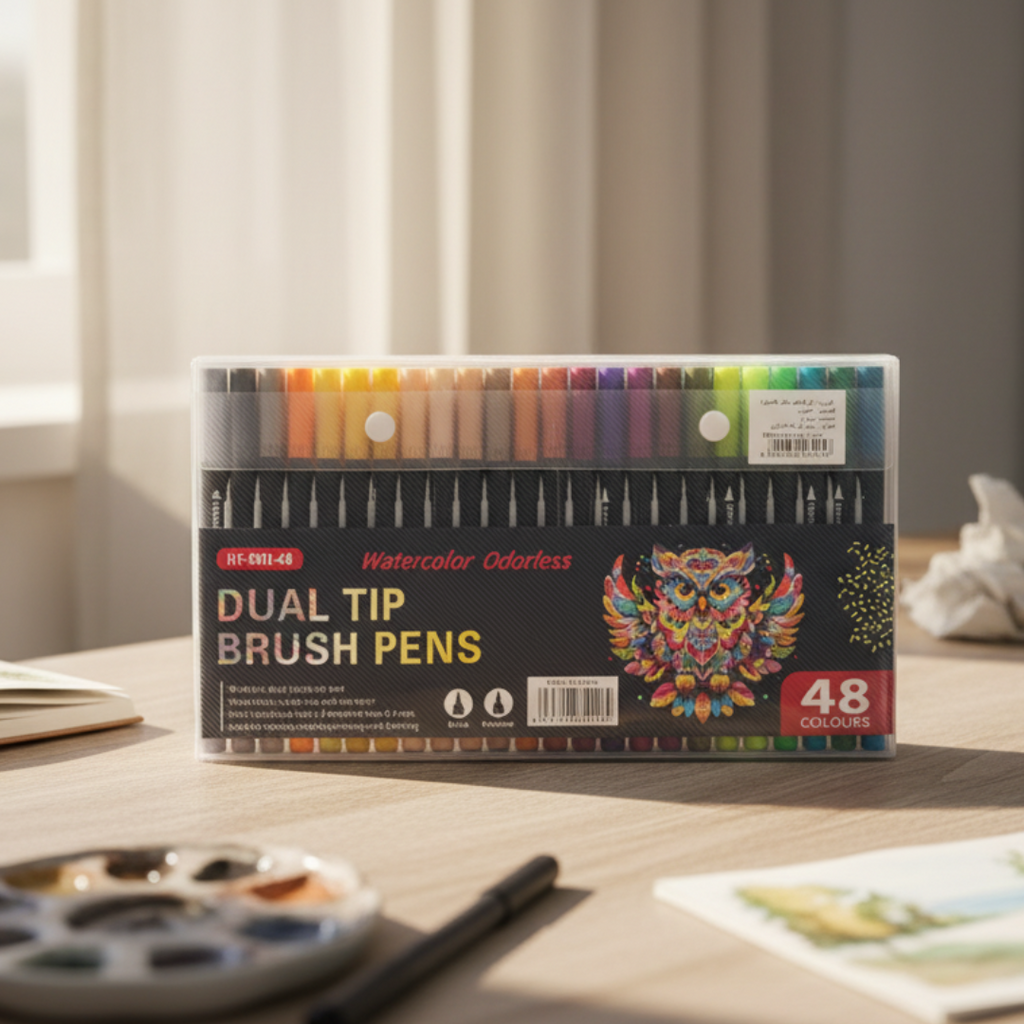 ✨ Stylos Pinceaux Double Pointe - 48 Couleurs Vives ! ✨ beaux-arts prix tunisie