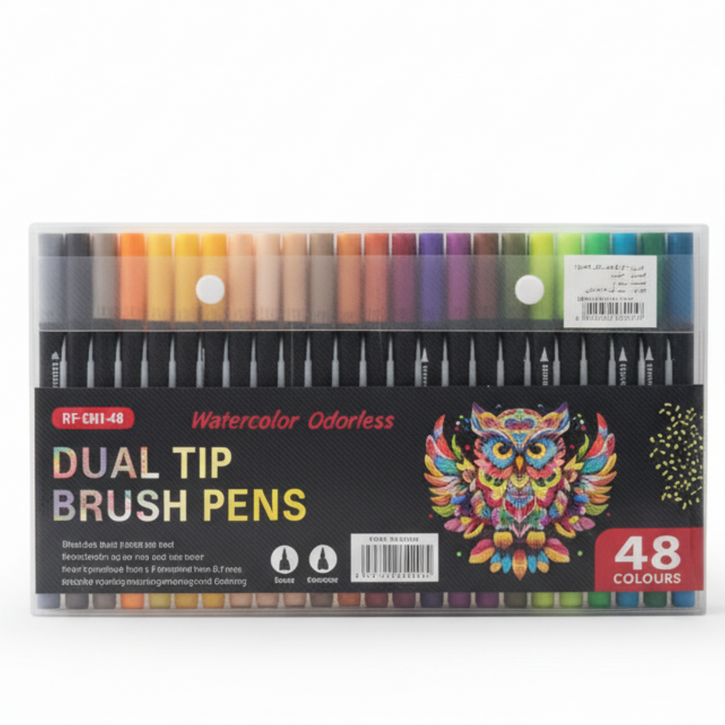 ✨ Stylos Pinceaux Double Pointe - 48 Couleurs Vives ! ✨ beaux-arts prix tunisie