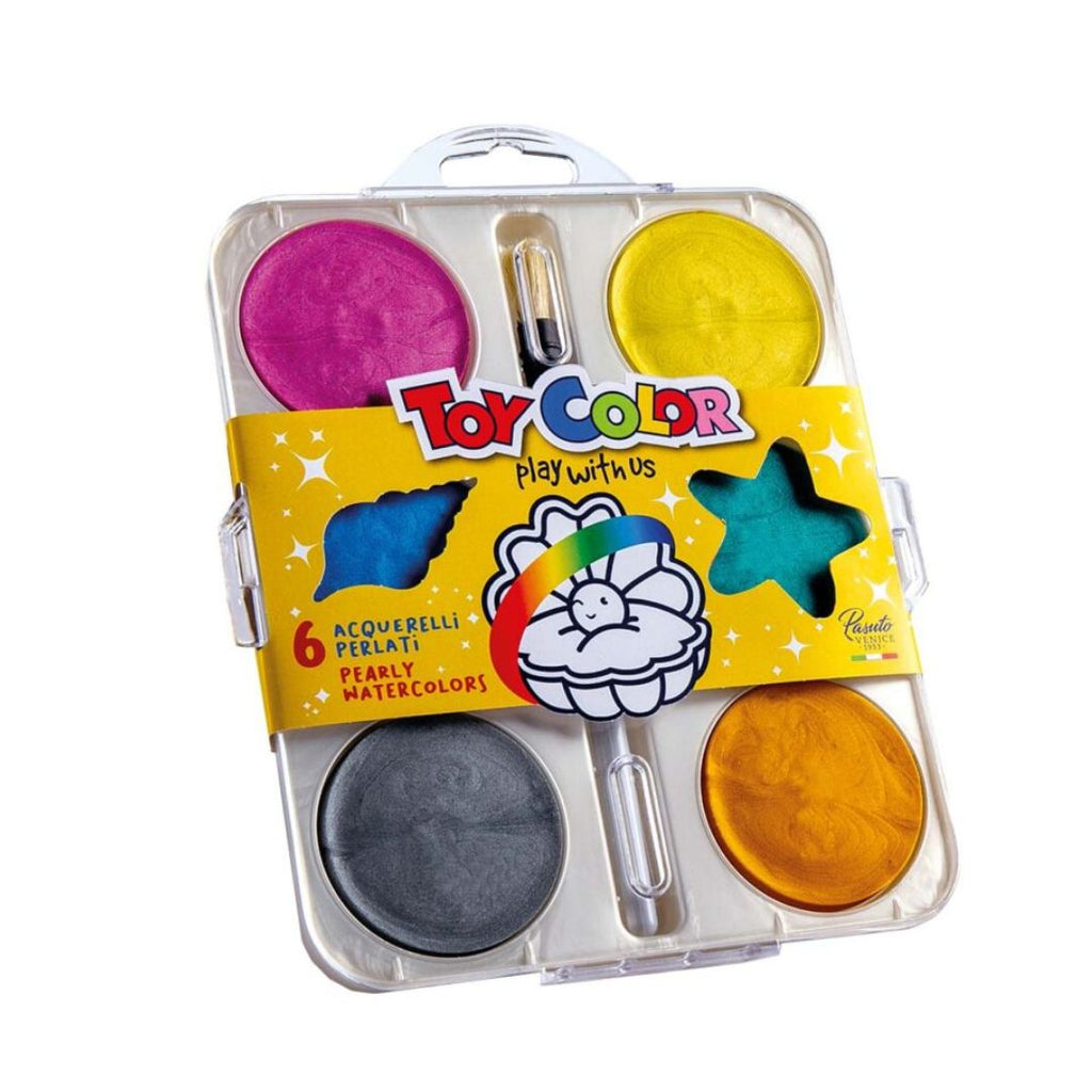 Toy Color – Aquarelles Perlées (6 Couleurs) + Pinceau beaux-arts prix tunisie