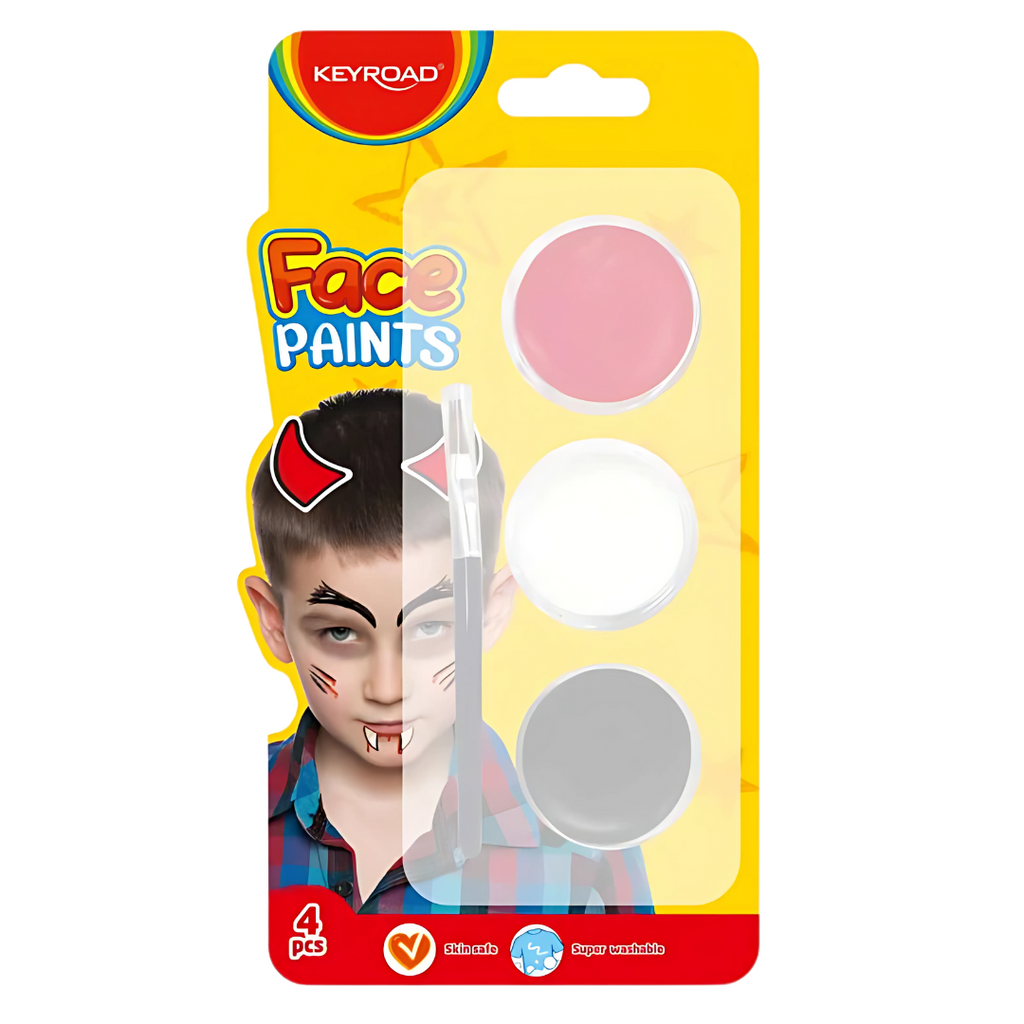 Peintures pour le visage Keyroad avec petit pinceau - Différentes couleurs🖌️✨ Garçon beaux-arts prix tunisie