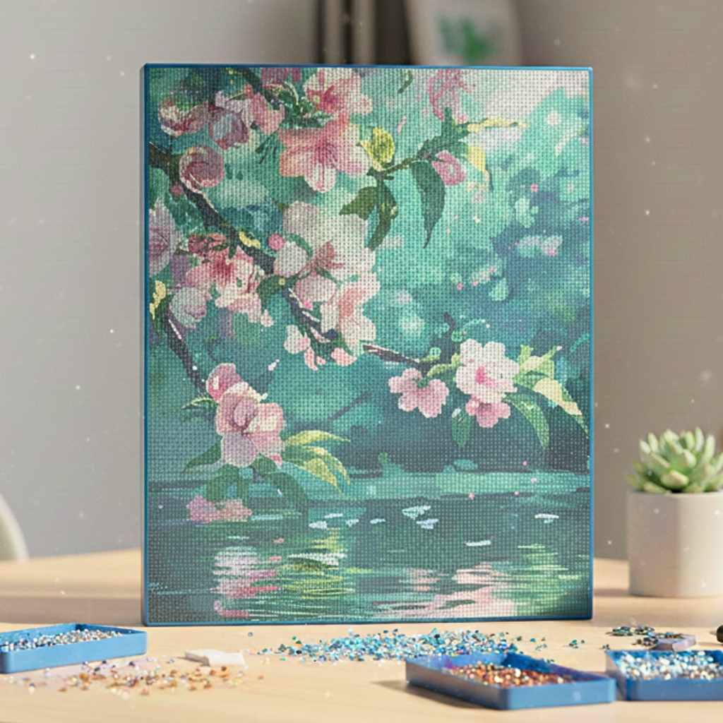 Tableau peinture En Diamant, Broderie Kit Complet 💎 🌷🍃Éclosion Sérénité beaux-arts prix tunisie