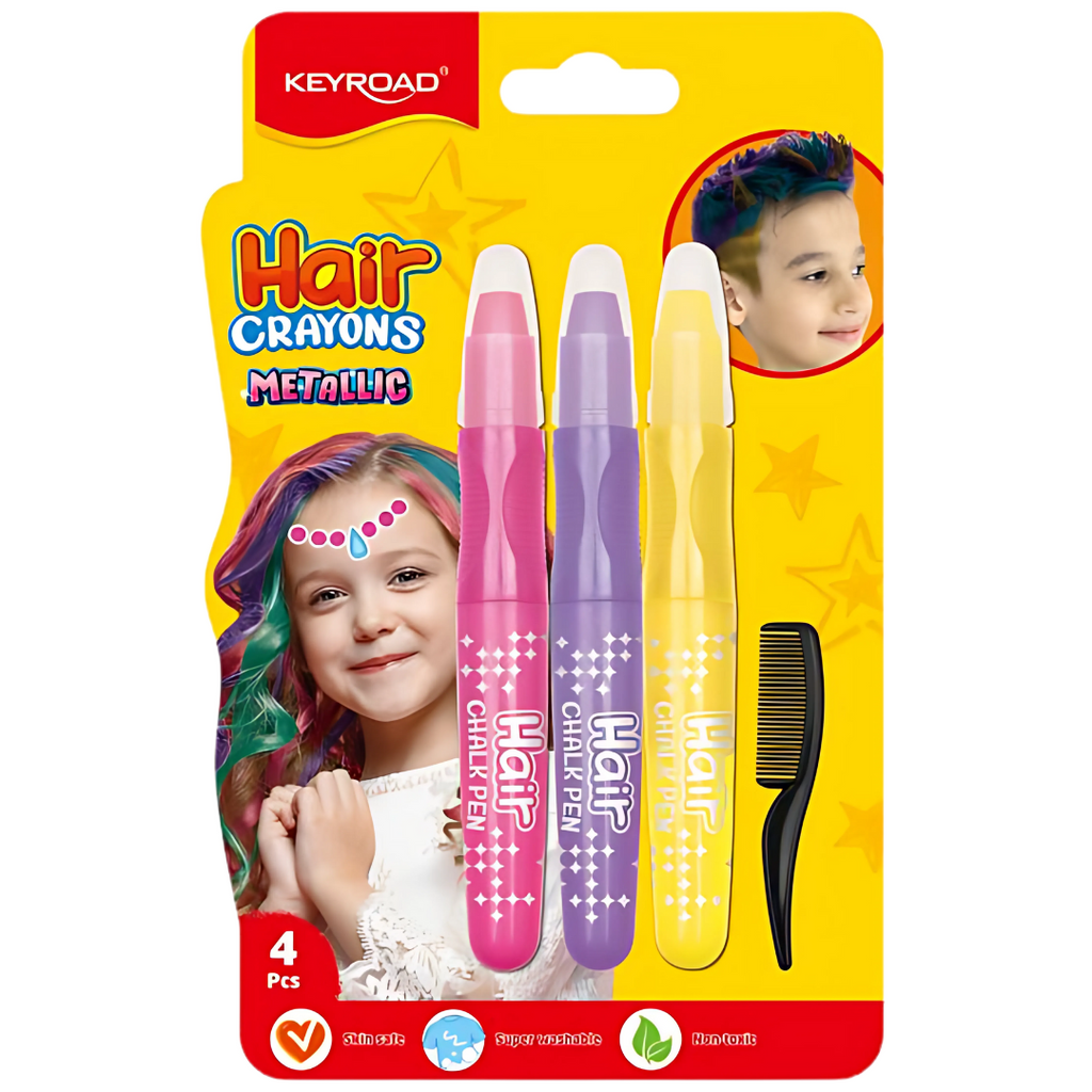 Crayon à cheveux - couleur métallisée Keyroad🖌️✨ Rose Violet Jaune beaux-arts prix tunisie