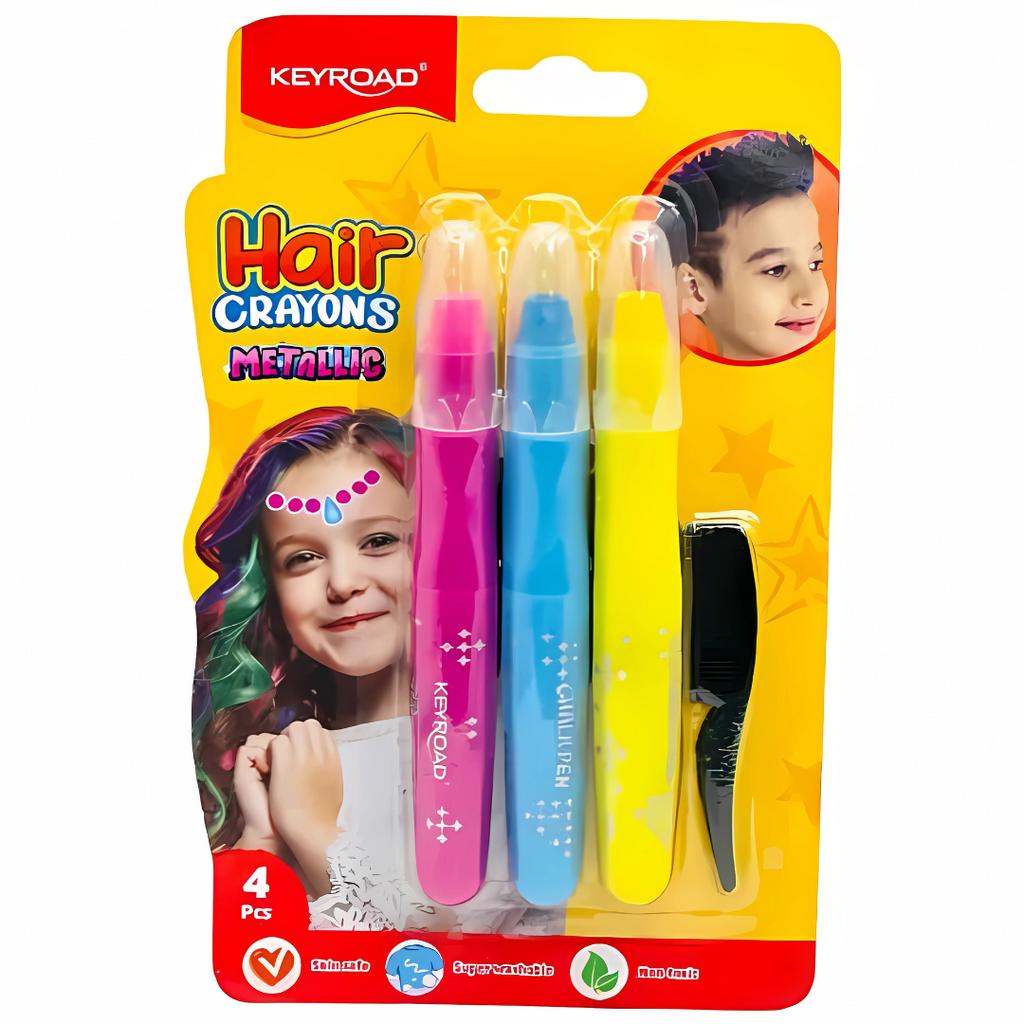 Crayon à cheveux - couleur métallisée Keyroad🖌️✨ Rose Bleu Jaune beaux-arts prix tunisie