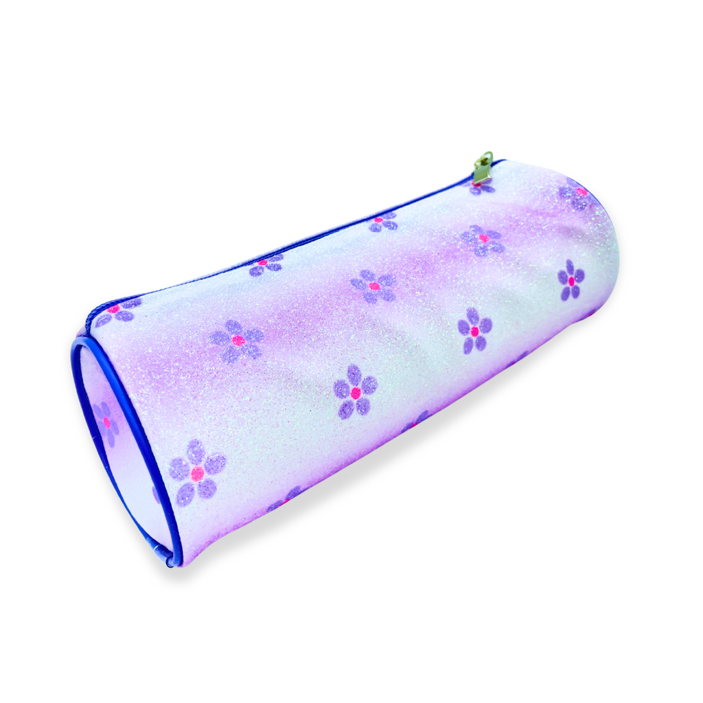 Trousse scolaire fleurie pailletée Violet Bureau prix tunisie