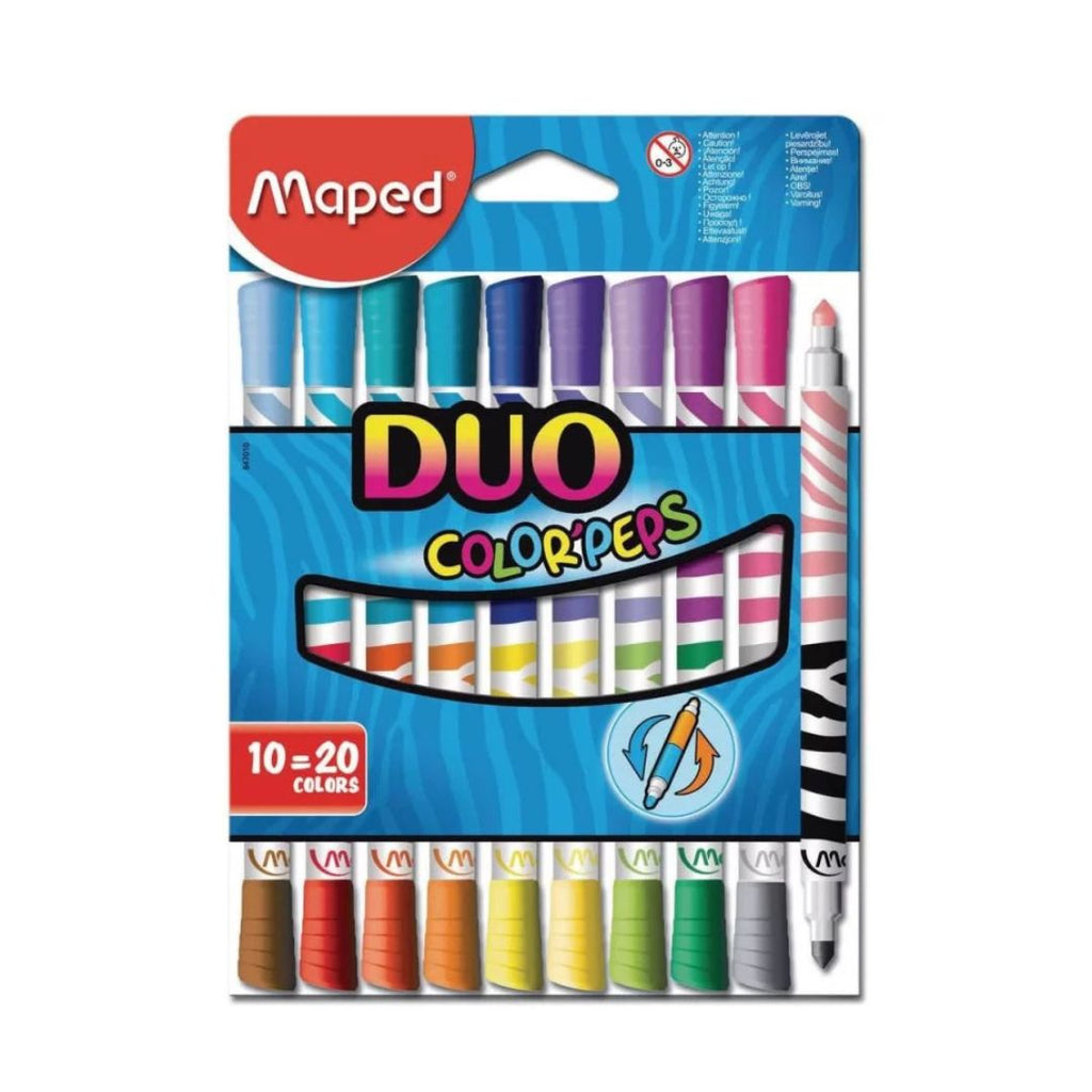 Coffret de 10 marqueurs DUO 20 Couleurs Bureau prix tunisie
