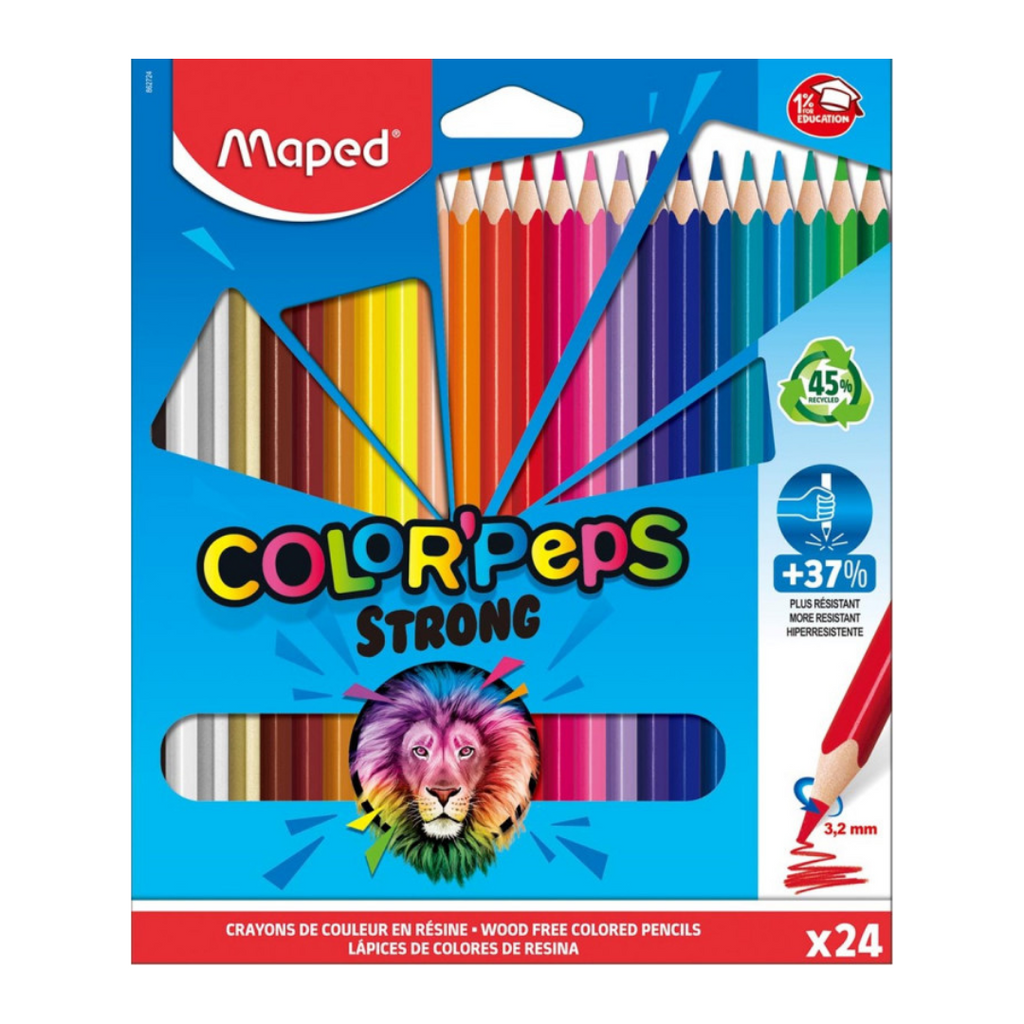 Crayon de couleur Color'Peps Strong, 24 crayons Bureau prix tunisie