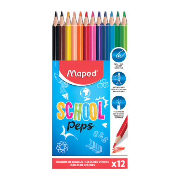 Crayons coul school peps 12/18 Maped Bureau prix tunisie