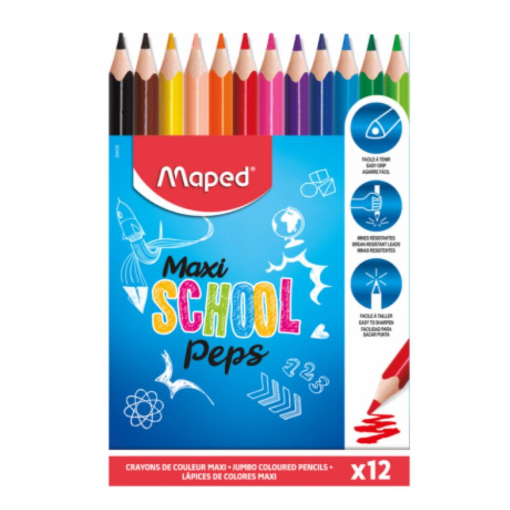 Crayons coul school peps maxi 12/18 Maped Bureau prix tunisie