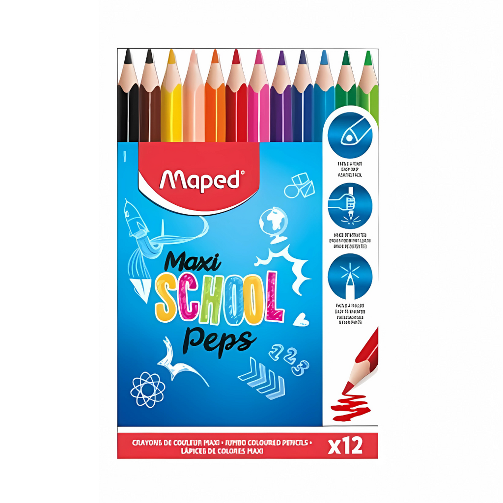 Crayons de couleur MAPED – Boîte de 12 Bureau prix tunisie