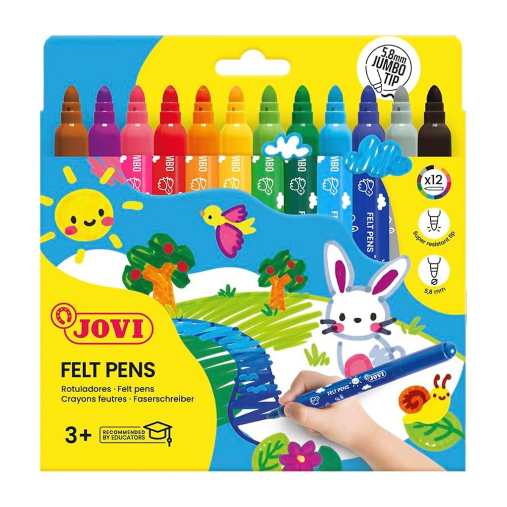 Crayons Feutres Jovi Jumbo – Coffret de 12 Bureau prix tunisie