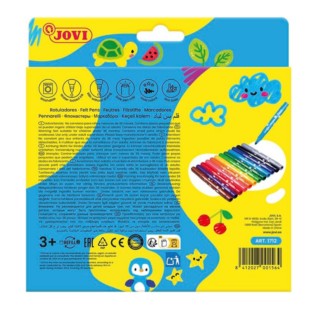 Crayons Feutres Jovi Jumbo – Coffret de 12 Bureau prix tunisie