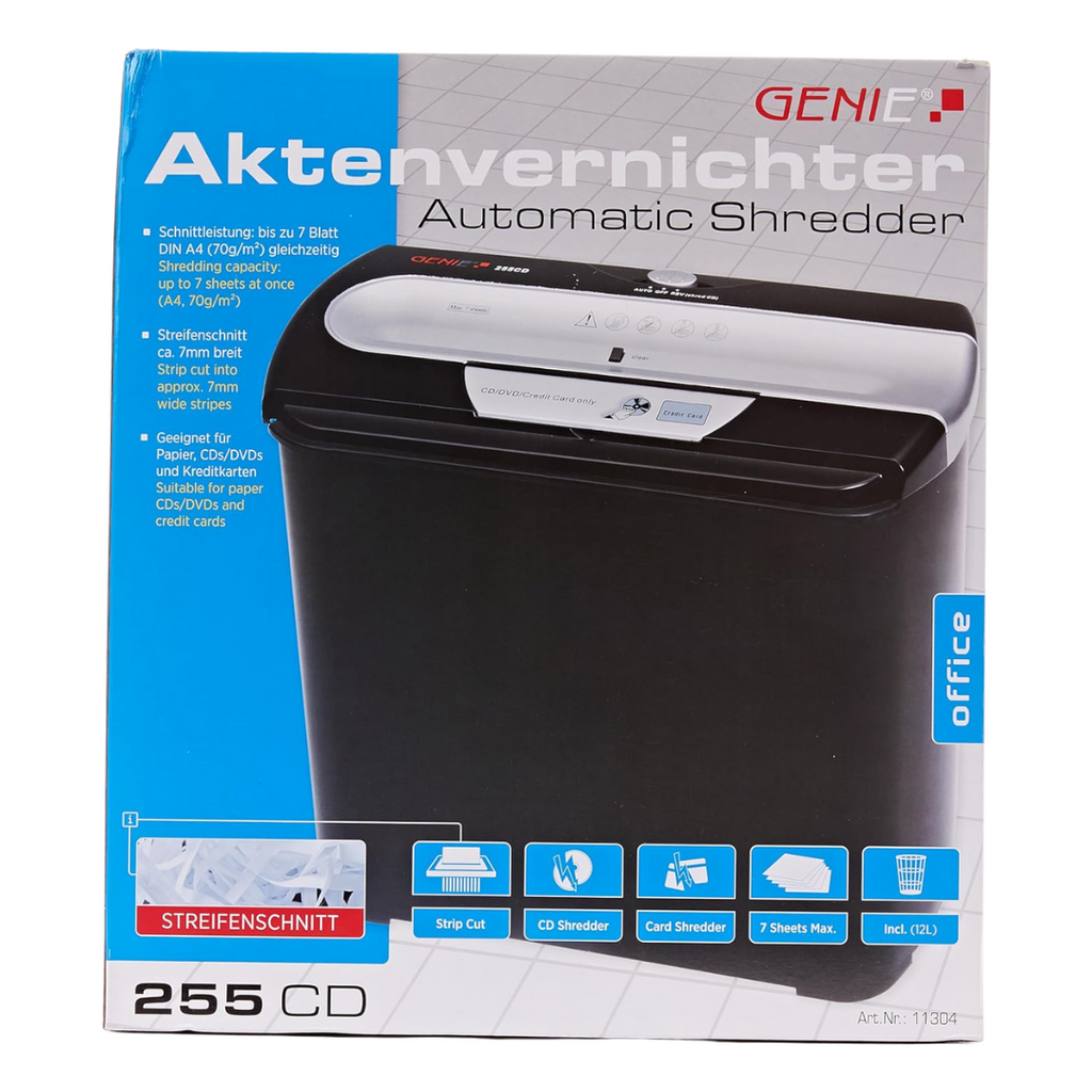 GENIE 255 CD, déchiqueteuse, niveau de sécurité P-1, coupe en bande, 7 feuilles Bureau prix tunisie
