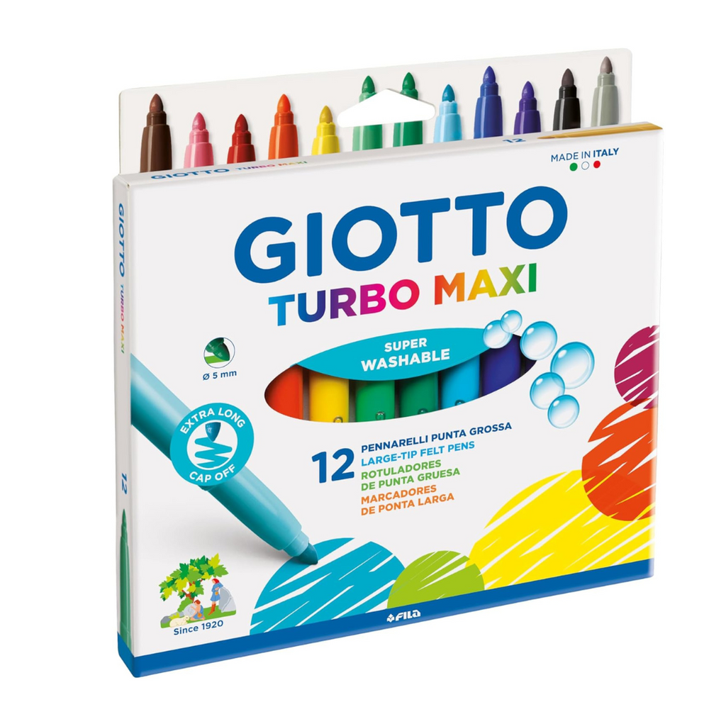 GIOTTO Turbo Maxi – Feutres lavables 12 couleurs Bureau prix tunisie