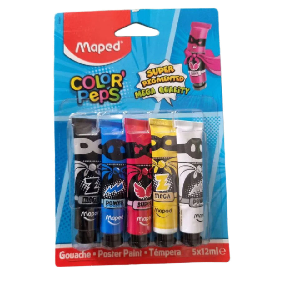 Maped Color’Peps – Gouache en Tubes 5 x 12 ml Bureau prix tunisie